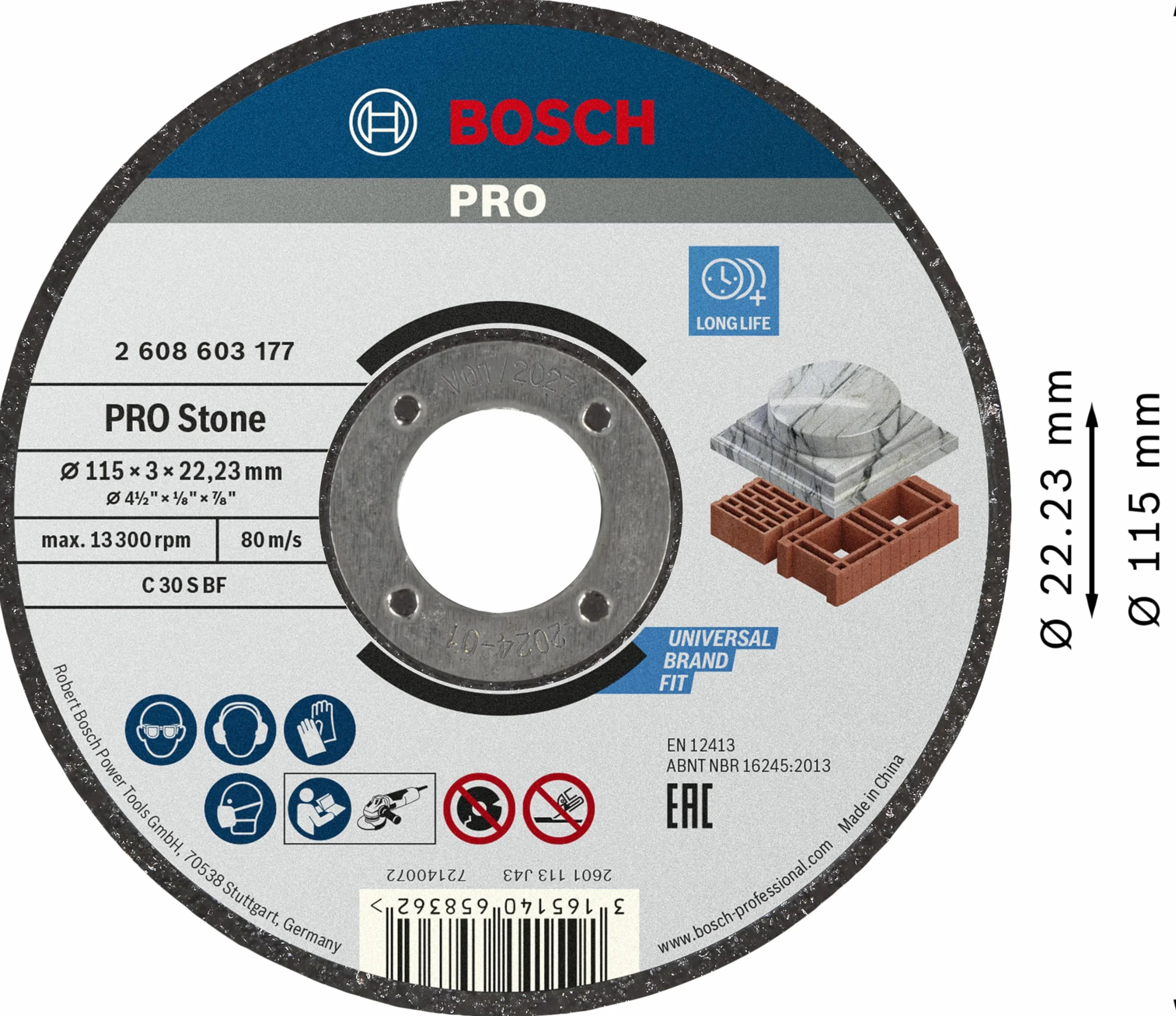Bosch Tarcza Tnąca Stone LPP 115x2.5mm