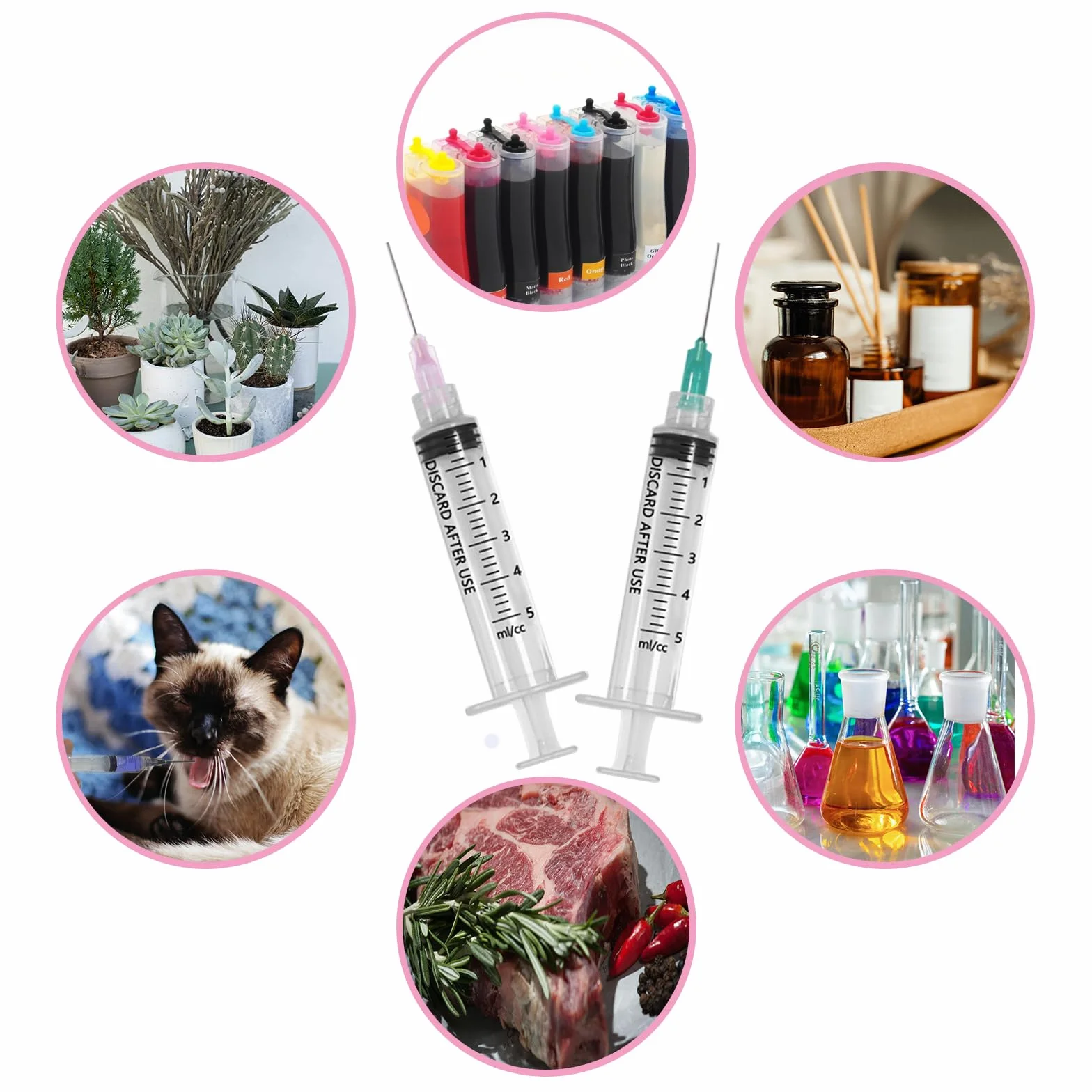 18 sztuk strzykawek dozujących z tworzywa sztucznego, 5 ml, uniwersalna strzykawka dozująca, plastikowa strzykawka z tępą końcówką, igłą i nasadką, mała strzykawka z tworzywa sztucznego do