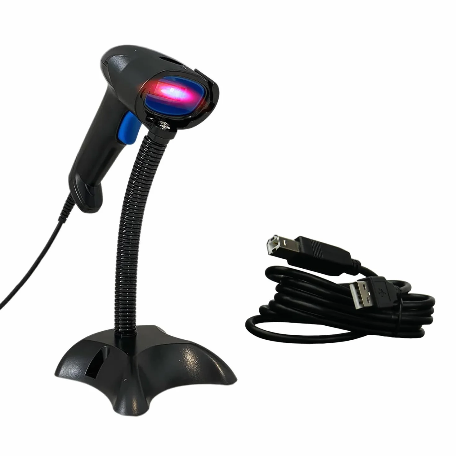Wiązka kablowa skaner kodów kreskowych QR 1D/2D HD10D HDWR ze stojakiem i czytnikiem LCD USB