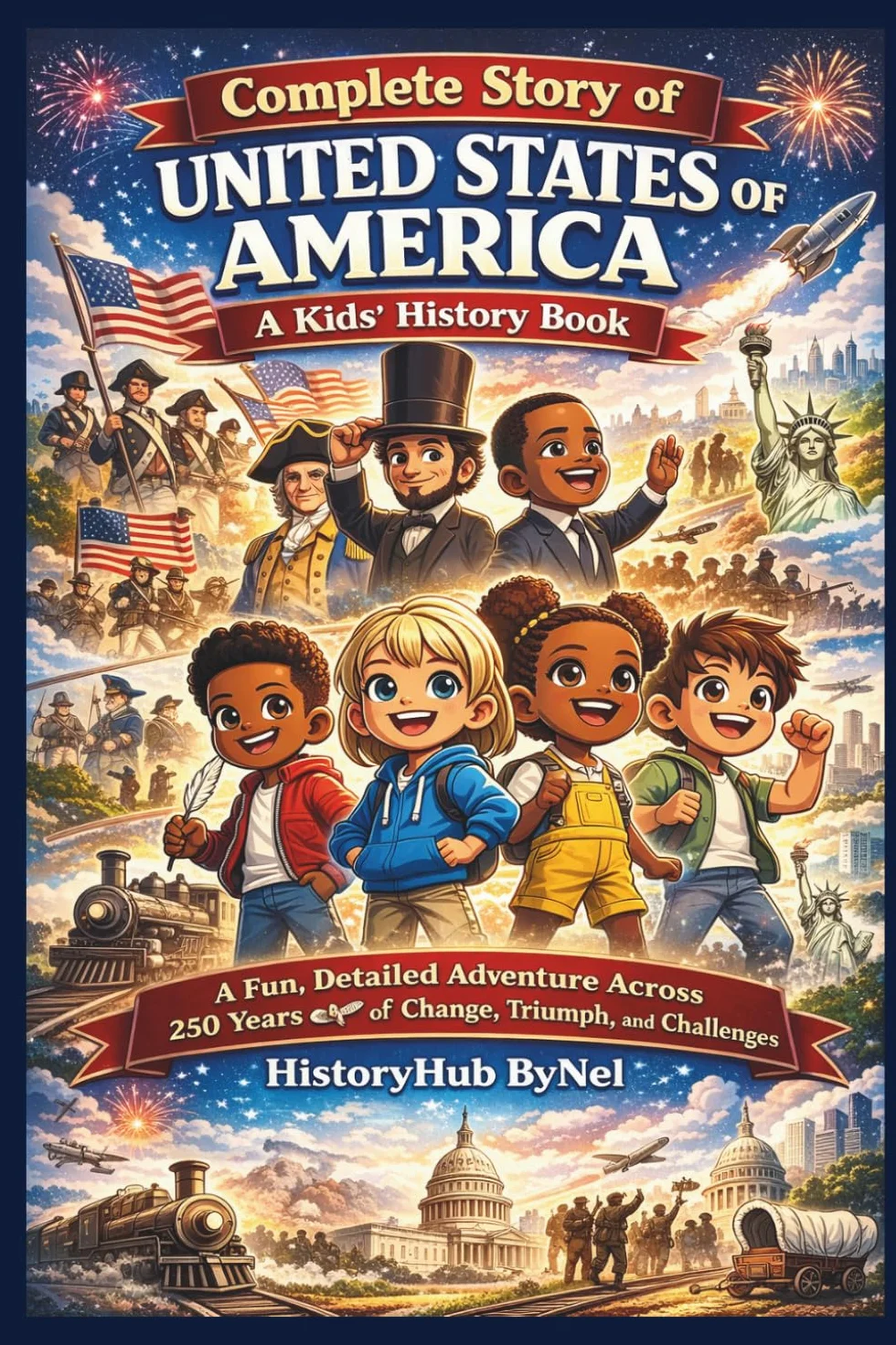 Complete Story of UNITED STATES OF AMERICA: A Kids' History Book: A Fun, Detailed Adventure Across 250 Years of Change, Triumph, and Challenges