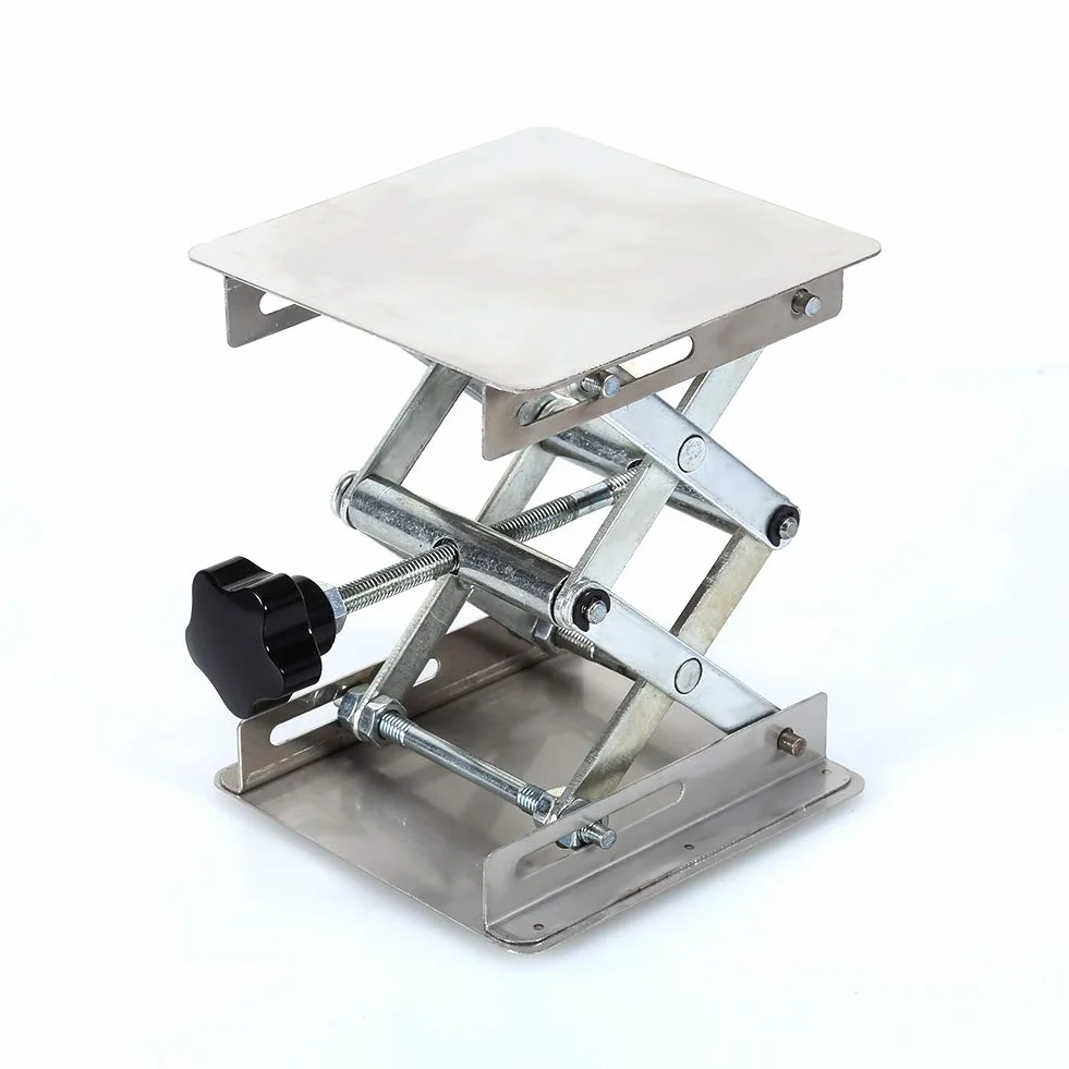 Platforma podnosząca laboratoryjna ze stali nierdzewnej 100 x 100 mm, zakres wysokości 45-150 mm