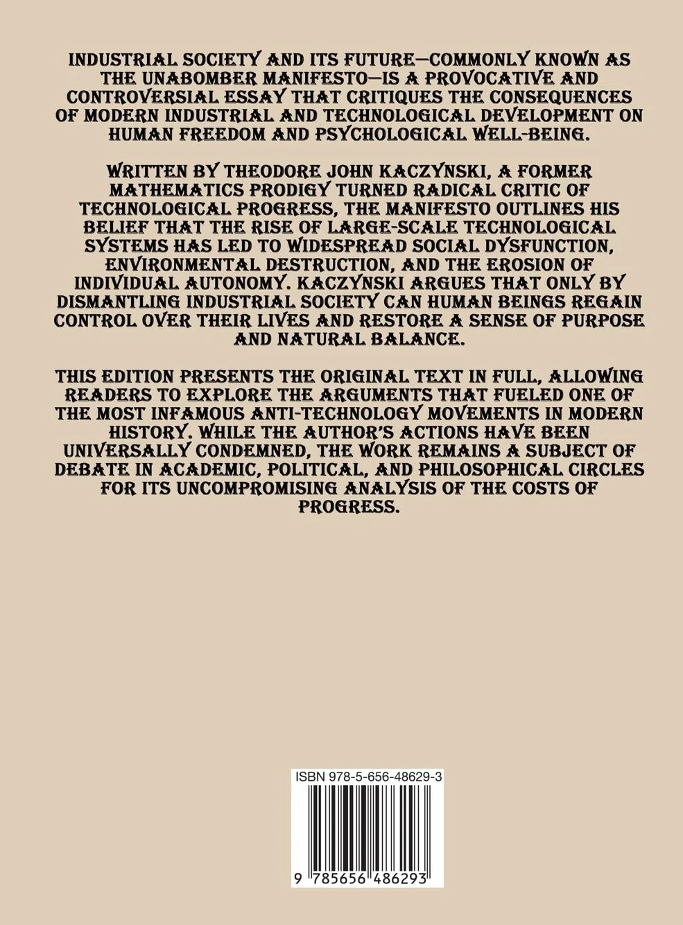 Industrial Society and Its Future: Unabomber Manifesto