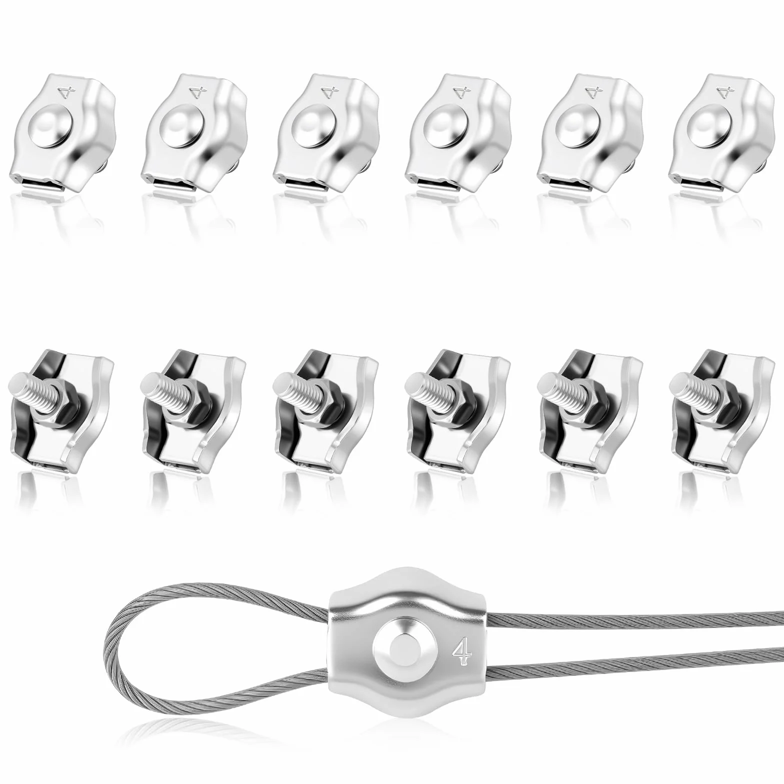 Flintronic M3 zacisk do liny stalowej 3 mm stal nierdzewna 12 sztuk
