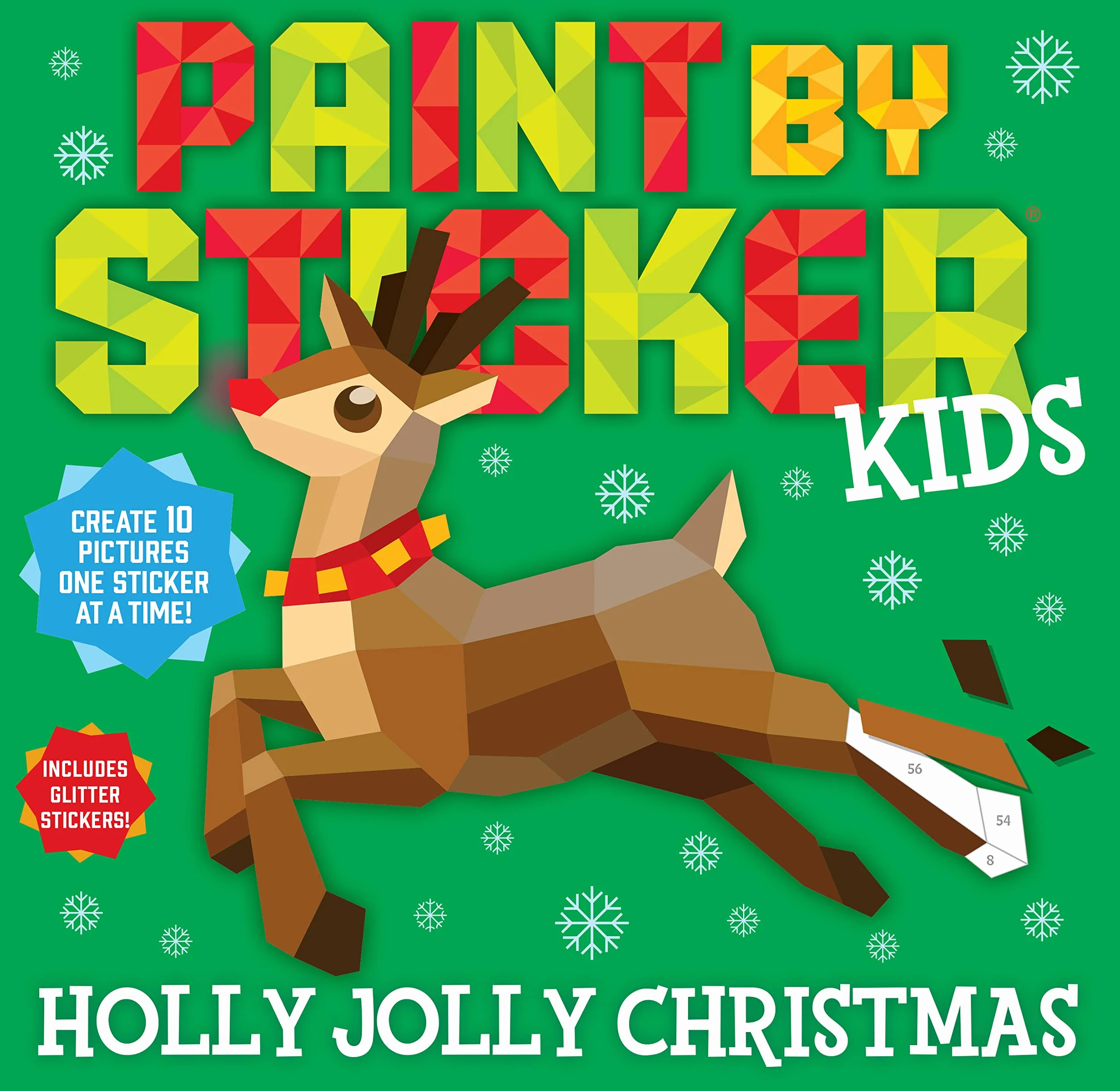 Paint by Sticker Kids: Holly Jolly Christmas - Create 10 Pictures with Glitter Stickers