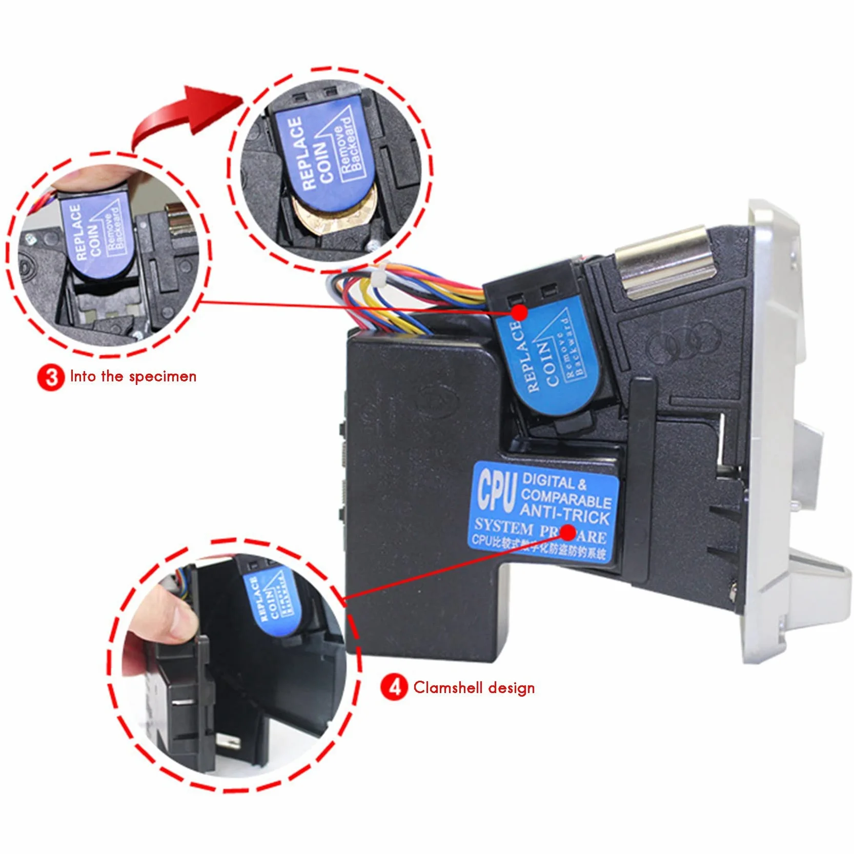 2X Coin Acceptor Coin JY133A CPU Arcade Coin Selector do Automatów Zręcznościowych Wymiana Biletów do Gier