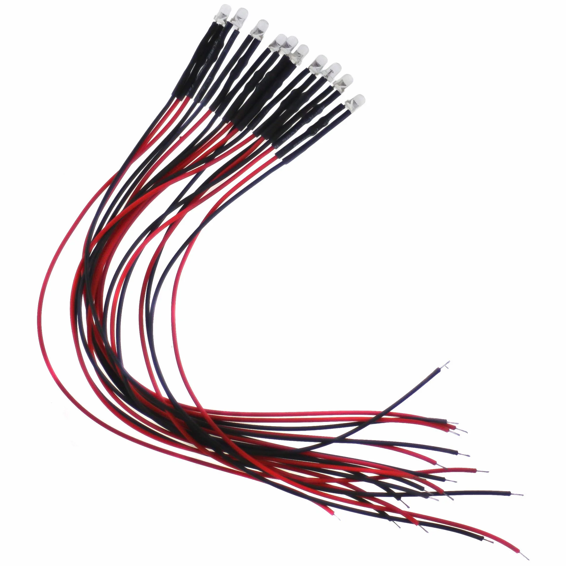 LED 24V ciepła biel 3000K 10x3mm z kablem 20cm