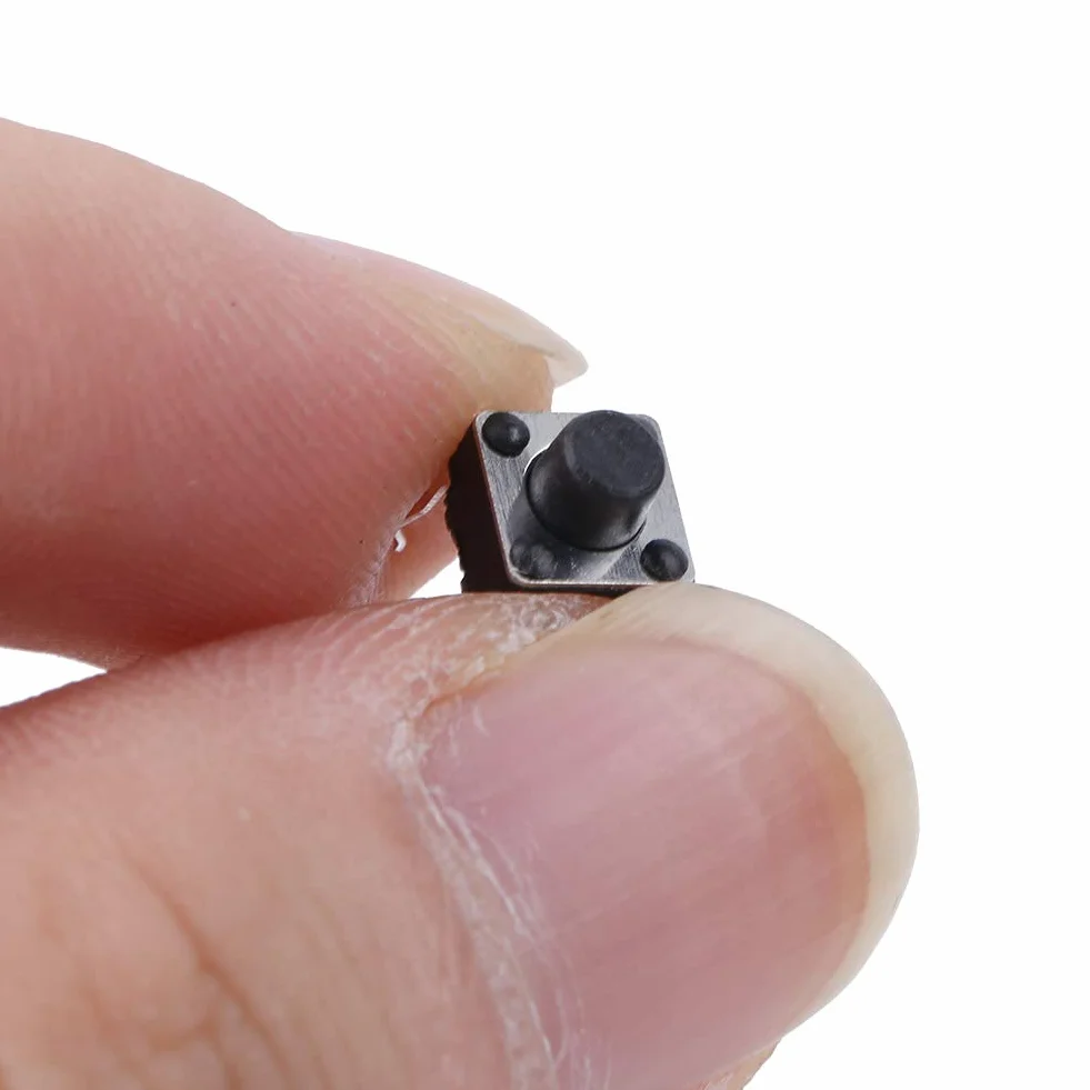 Mini Przełącznik Przyciskowy 6x6x6mm 100 Sztuk Mikroprzełącznik Wciskany Chwilowy do PCB Projekty Elektroniczne THT Lutowanie dla DIY