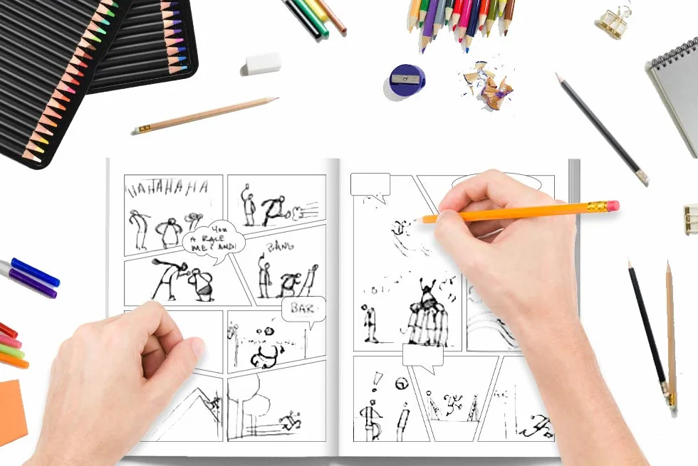 Kreiere deinen eigenen Comic: 100 leere Comic-Seiten für Erwachsene, Teenagers & Kinder