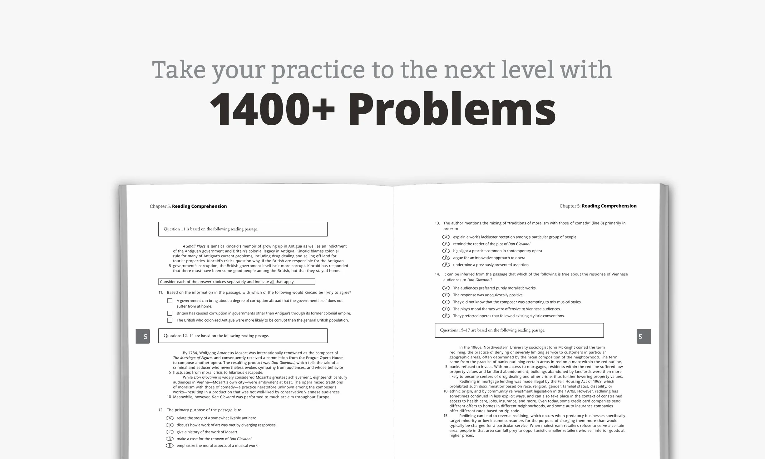 Manhattan Prep 5 lb Book of GRE Practice Problems 1400+ Online