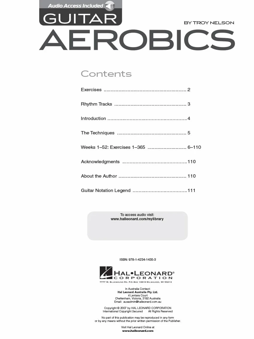 Guitar Aerobics Book Online Audio: 52-Week One-Lick-Per-Day Workout Program for Guitar Technique