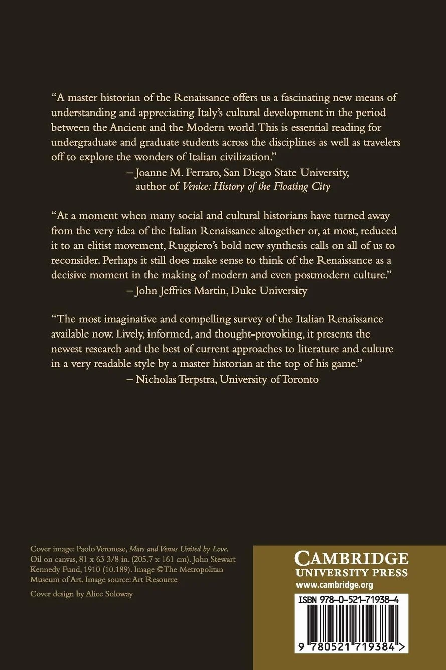 The Renaissance in Italy: A Social and Cultural History of the Rinascimento