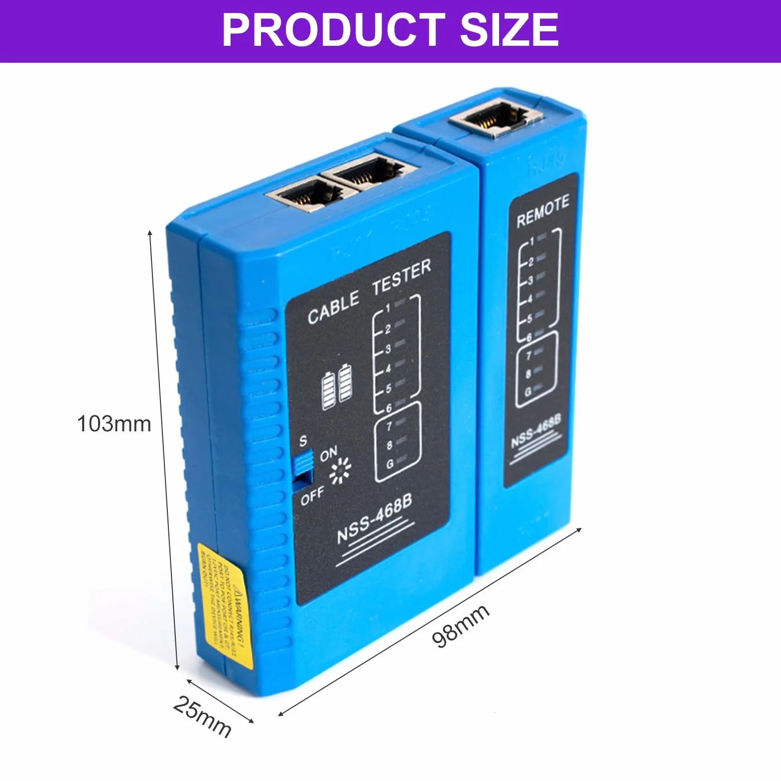 Tester kabli sieciowych RJ45 z testem PING/POE