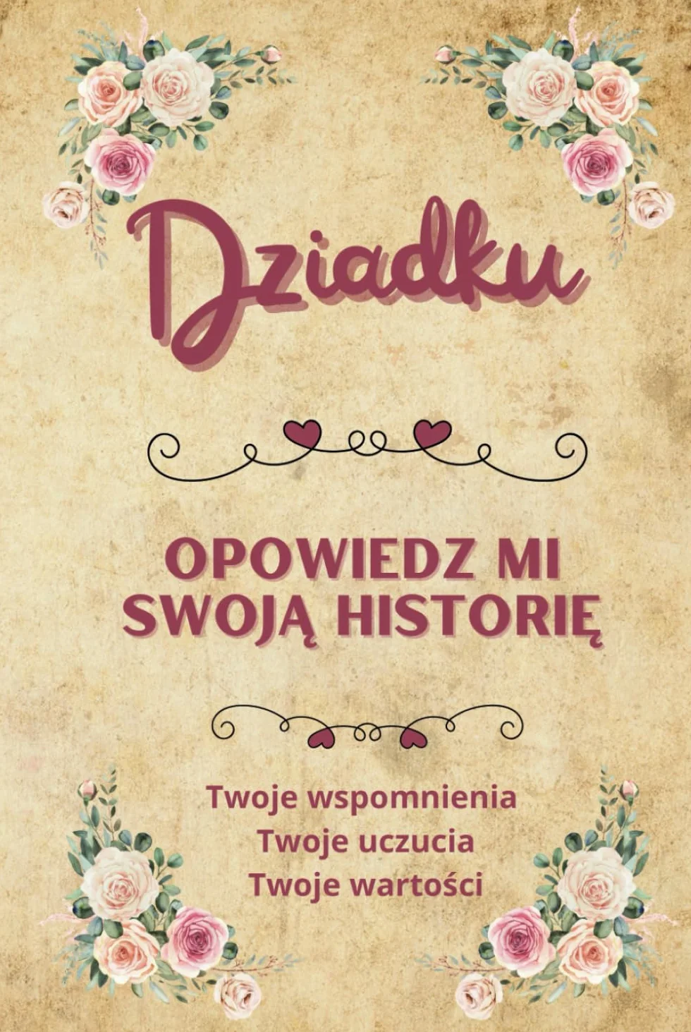 Dziennik do uzupełnienia Dziadku opowiedz mi swoją historię Księga wspomnień pomysł na prezent na Dzień Dziadka urodziny Boże Narodzenie