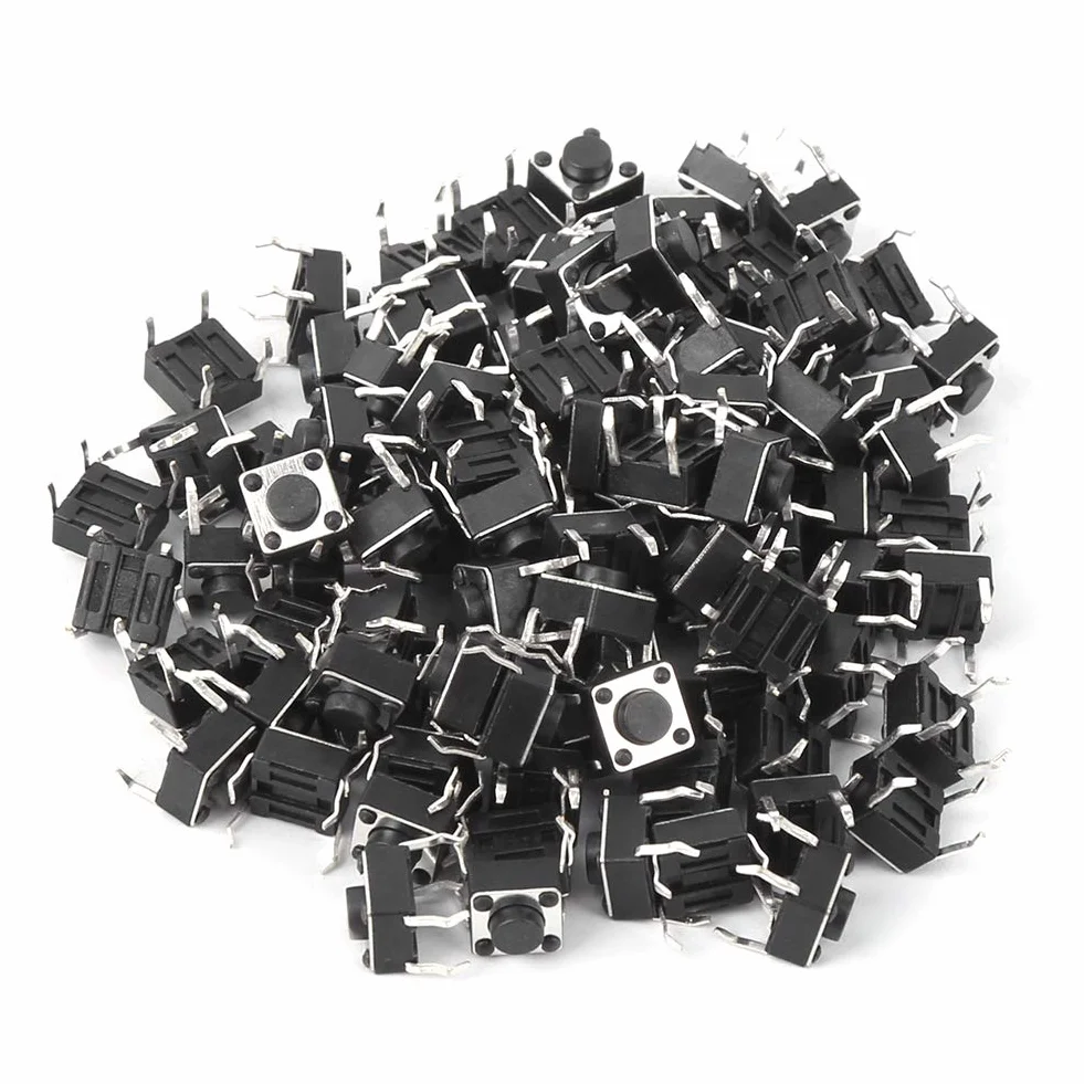 Przełącznik taktowy mini mikroprzełącznik przyciskowy chwilowy 6x6x4,3mm do płytek drukowanych