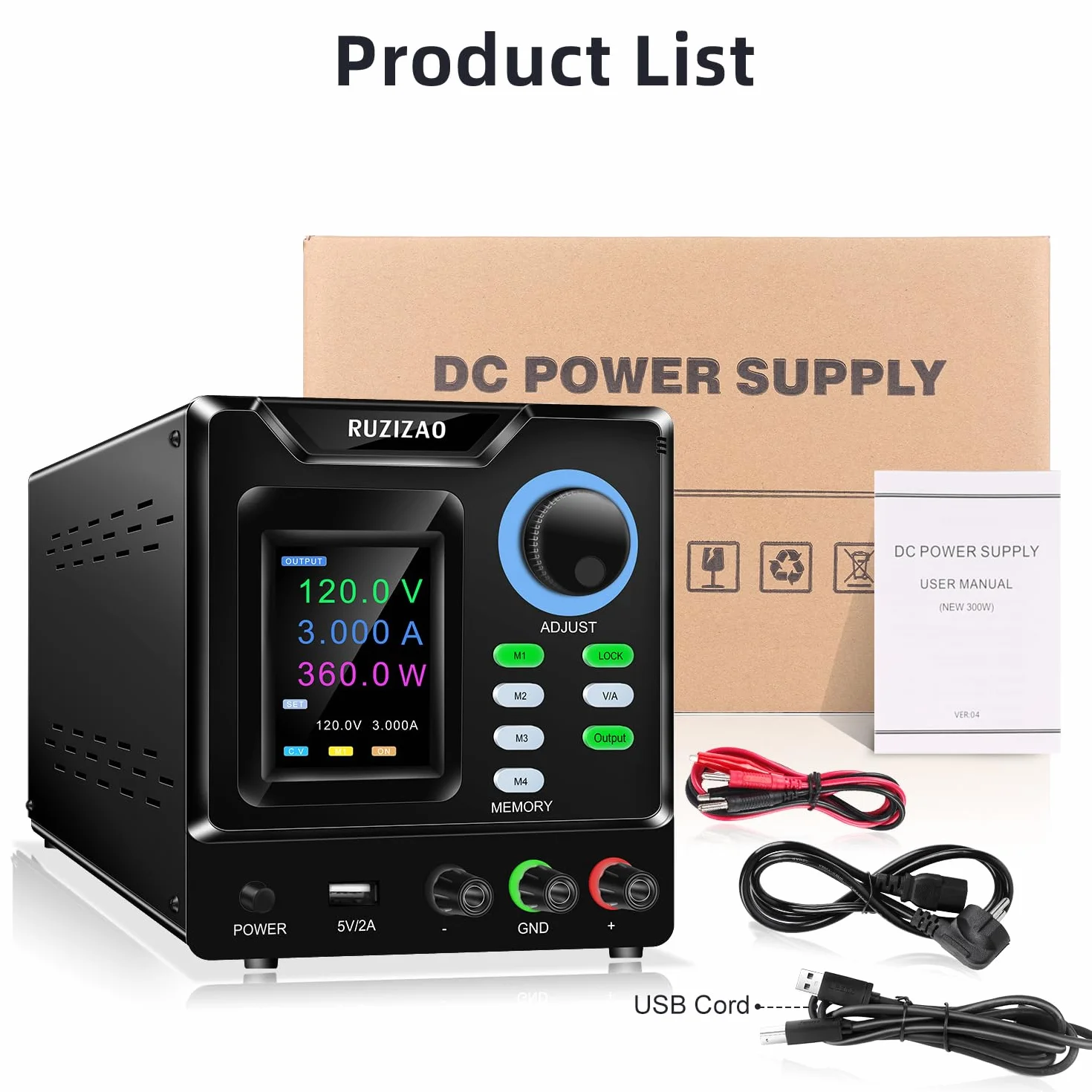 Regulowany zasilacz laboratoryjny 120V 3A programowalny z wyjściem enkodera i pamięcią 4-cyfrowy LCD USB