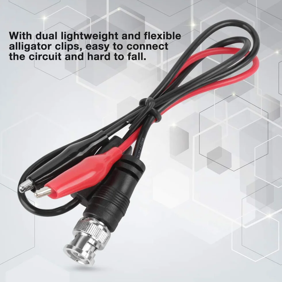 Kabel sondy testowej, Dekaim 2 szt. BNC Oscyloskop BNC Wtyczka męska Q9 do podwójnego zacisku krokodyla 0,5 m