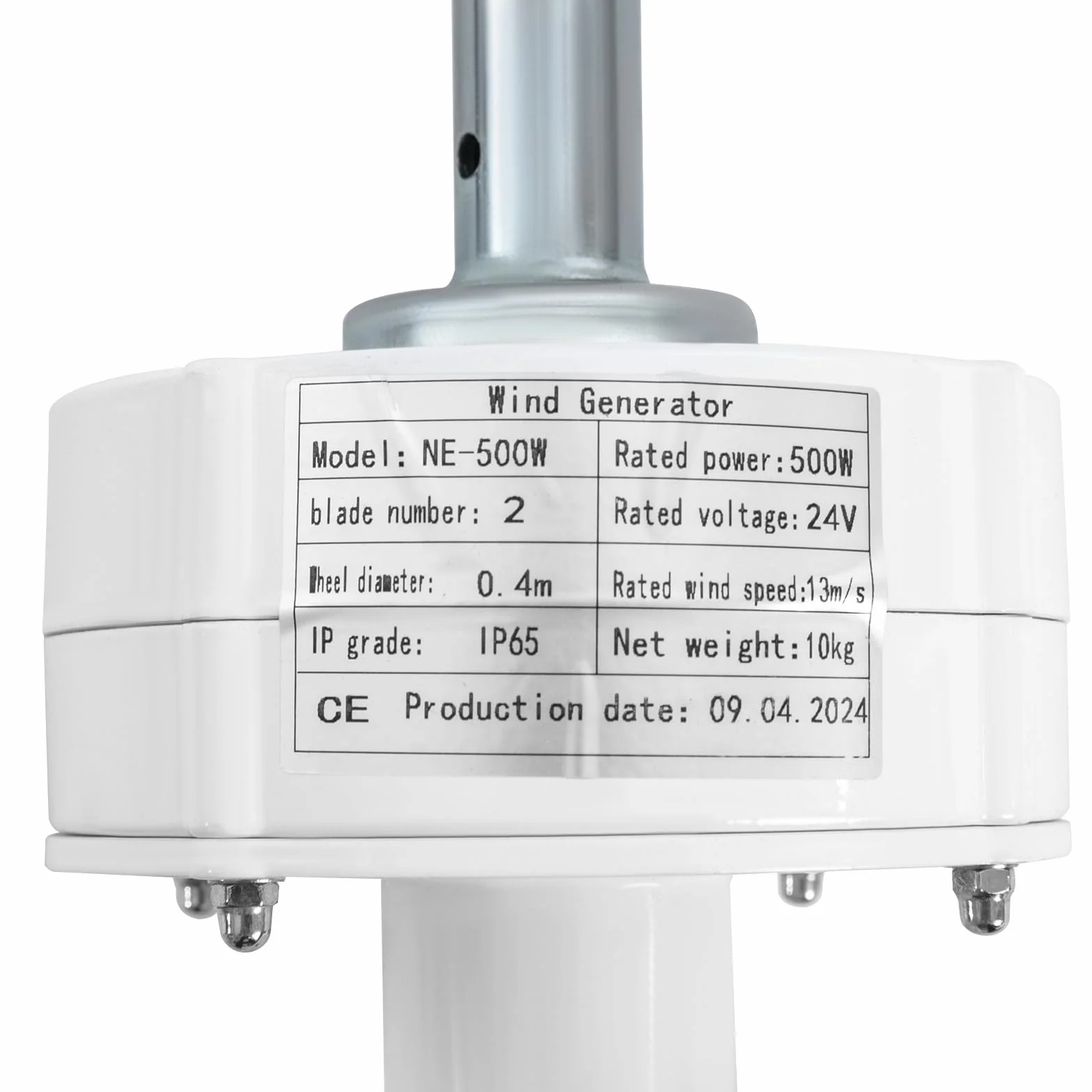 Turbina wiatrowa 24 V, zestaw do generowania energii, 500 W, oś lewitacji magnetycznej pionowa, turbina wiatrowa ze stopu aluminium, energia wiatrowa do domu, generator wiatrowy ze sterownikiem