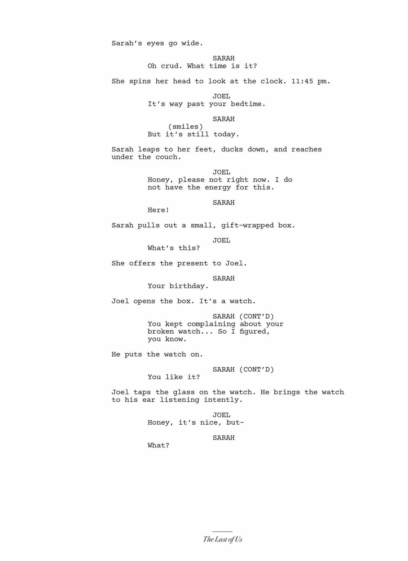 The Last of Us: Part I and Part II Scripts