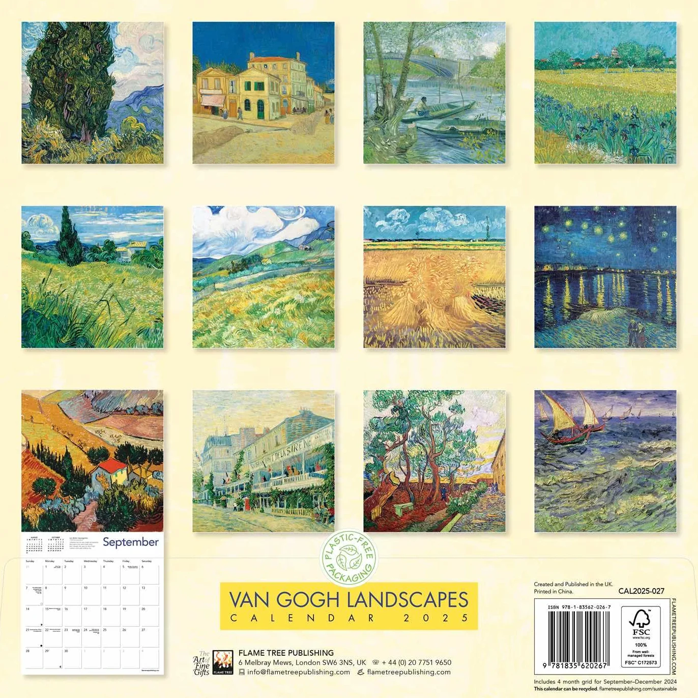 Vincent van Gogh Landscapes Wall Calendar 2025 Flame Tree Publishing