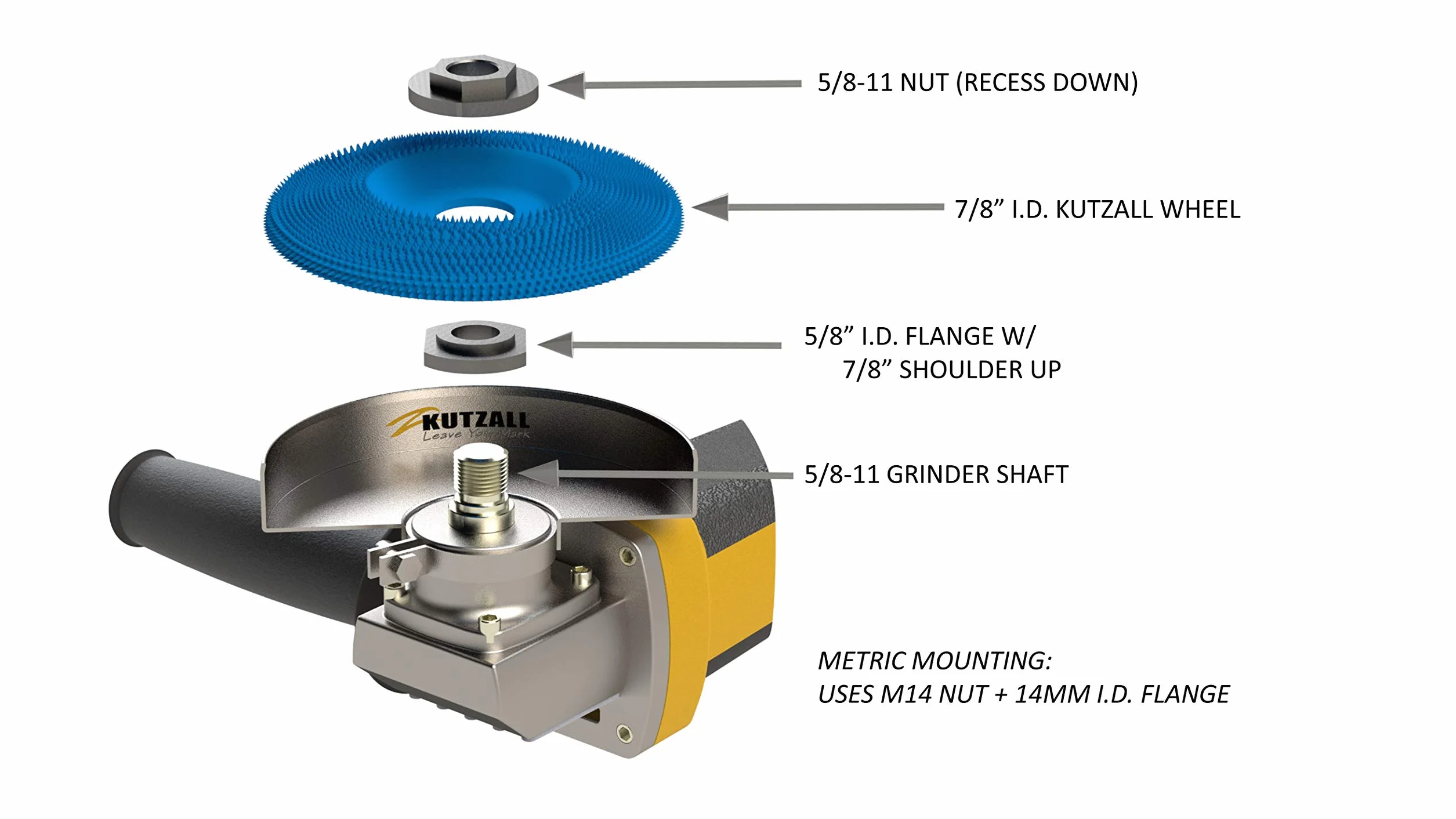 Kutzall Original Shaping Disc - Fine, 4-1⁄2" (114.3mm) Diameter X 7⁄8" (22.2mm) Bore - Coping Woodworking Angle Grinder Attachment for DeWalt, Bosch, Makita. Abrasive Tungsten Carbide, SD412O230