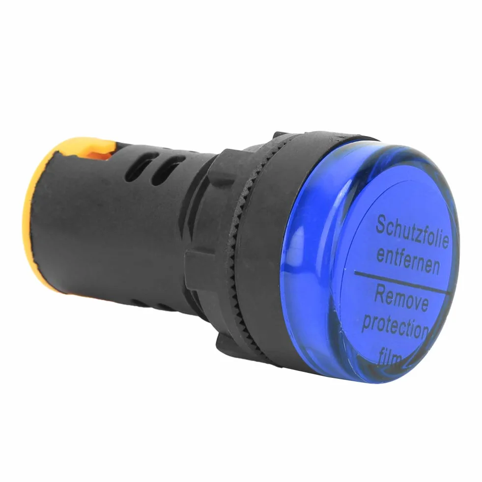 Lampka kontrolna zasilania LED, 10 szt. Lampka kontrolna zasilania LED Berm Półprzewodnikowa lampa energooszczędna φ22mm 24V AD16-22D/S(blue)