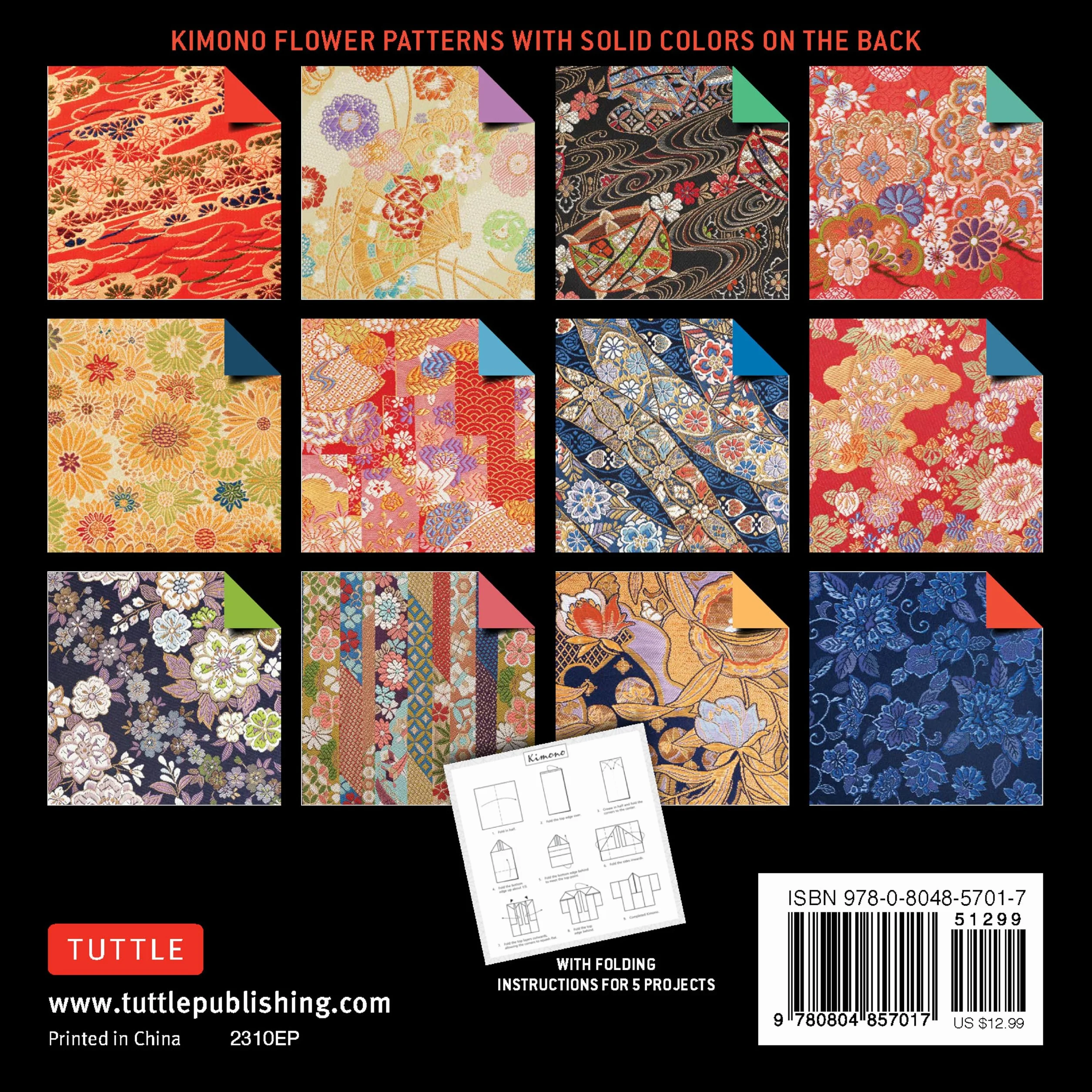 Origami Paper Kimono Flowers 6" (15 cm) 500 Sheets