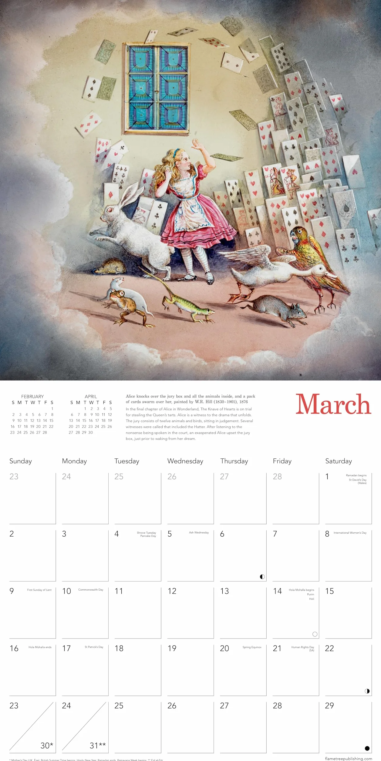 Science Museum: Alice in Wonderland Wall Calendar 2025 (Art Calendar): Original Flame Tree Publishing-Kalender [Kalender]