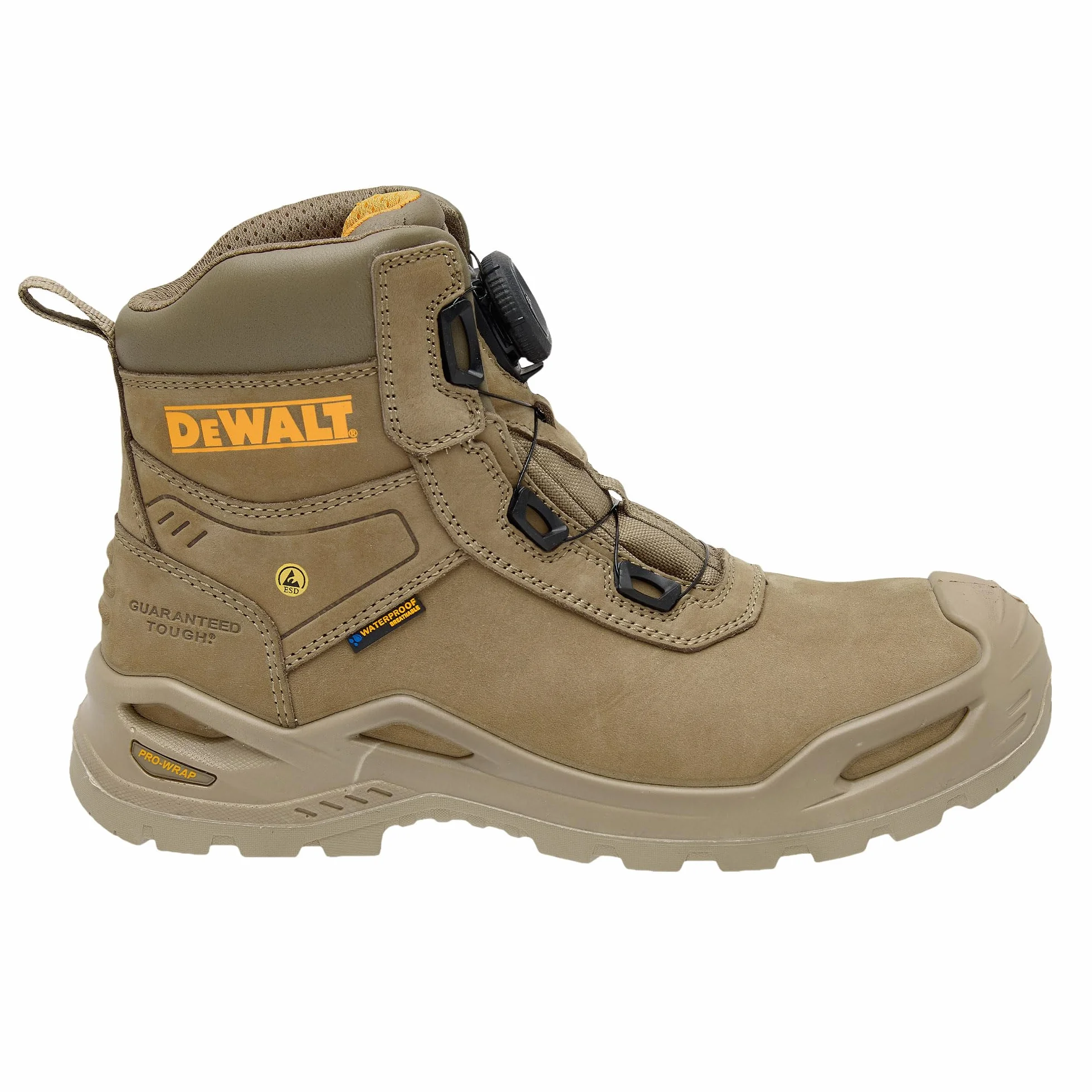 DEWALT Lander męskie wodoodporne buty robocze ze skóry nubukowej, szerokie dopasowanie, zapięcie BOA, niemetaliczne buty ochronne