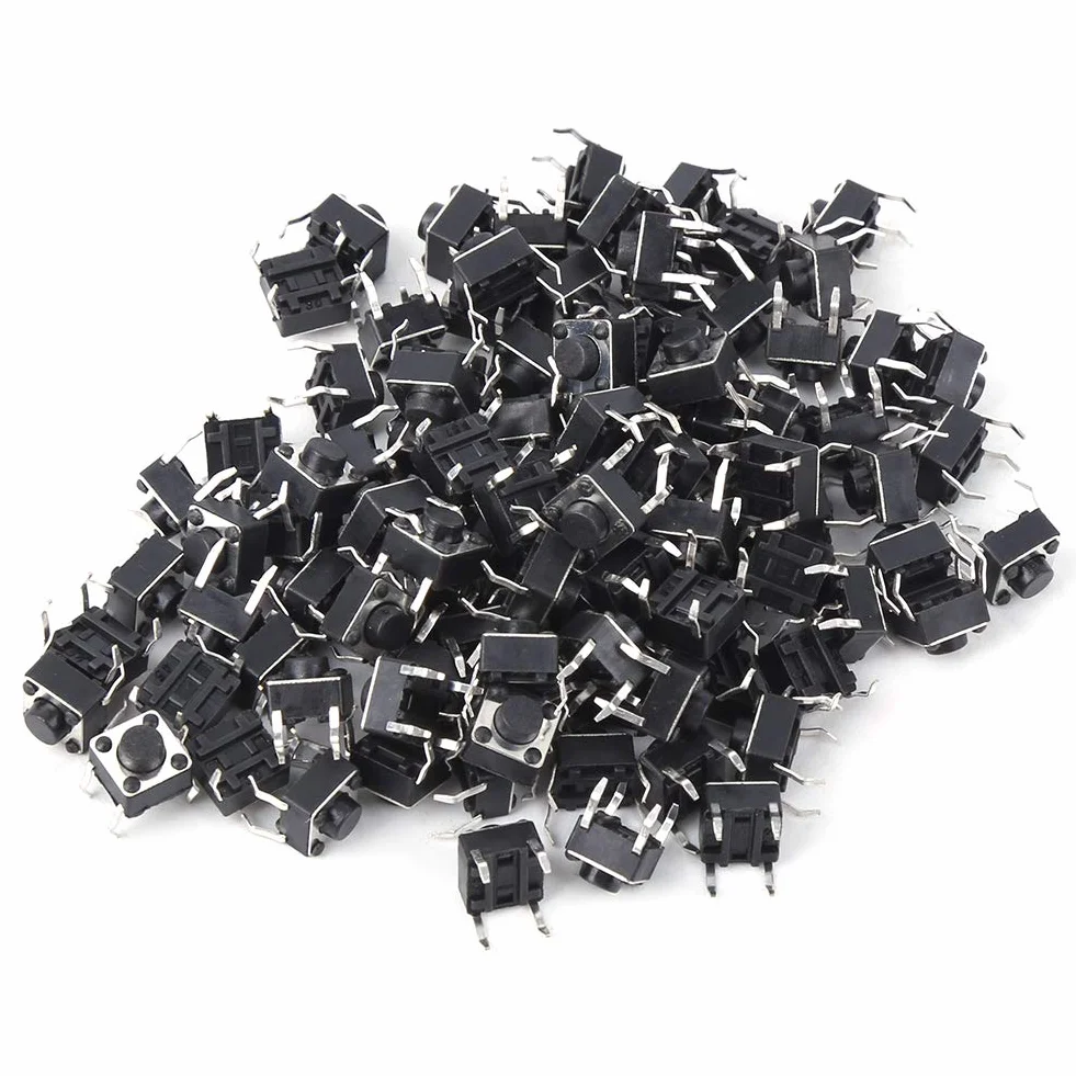 Przełącznik taktowy mini mikroprzełącznik przyciskowy chwilowy 6x6x4,3mm do płytek drukowanych