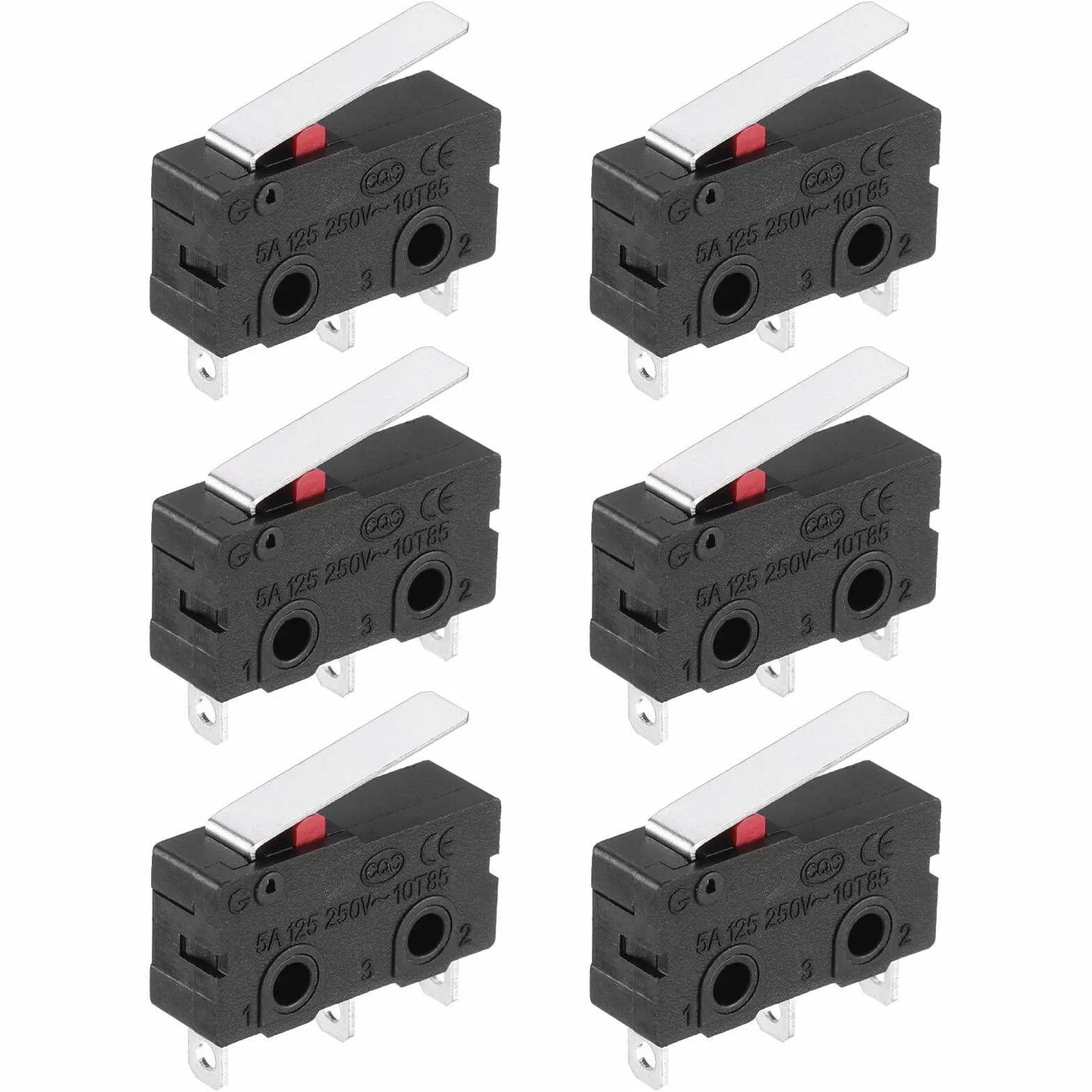 QUARKZMAN KW11-3Z-B 1NO + 1NC mikroprzełącznik 5A 125/250VAC, wodoszczelny, miniaturowy mikroprzełącznik do precyzyjnych komponentów, 6 sztuk