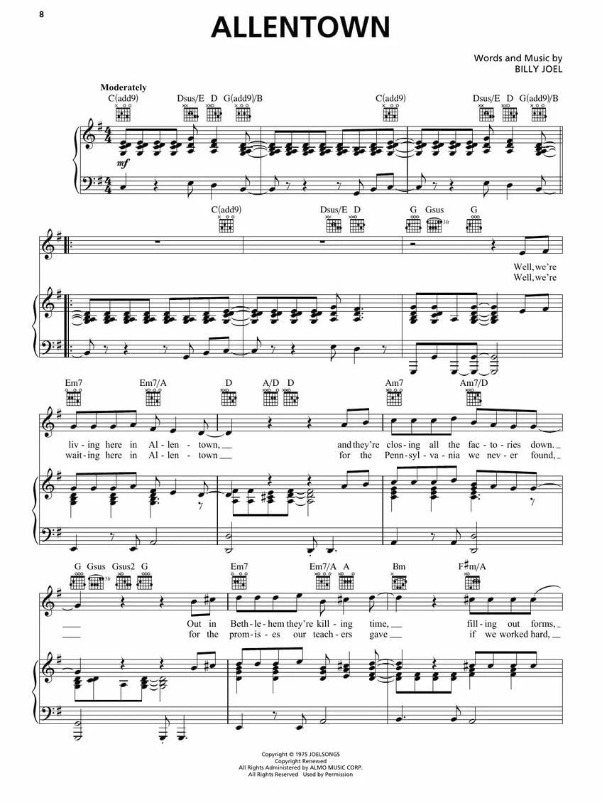 Billy Joel - Greatest Hits, Volume I & II - Piano/Vocal/Guitar Songbook: Greatest Hits: Piano-vocal-guitar: 1-2