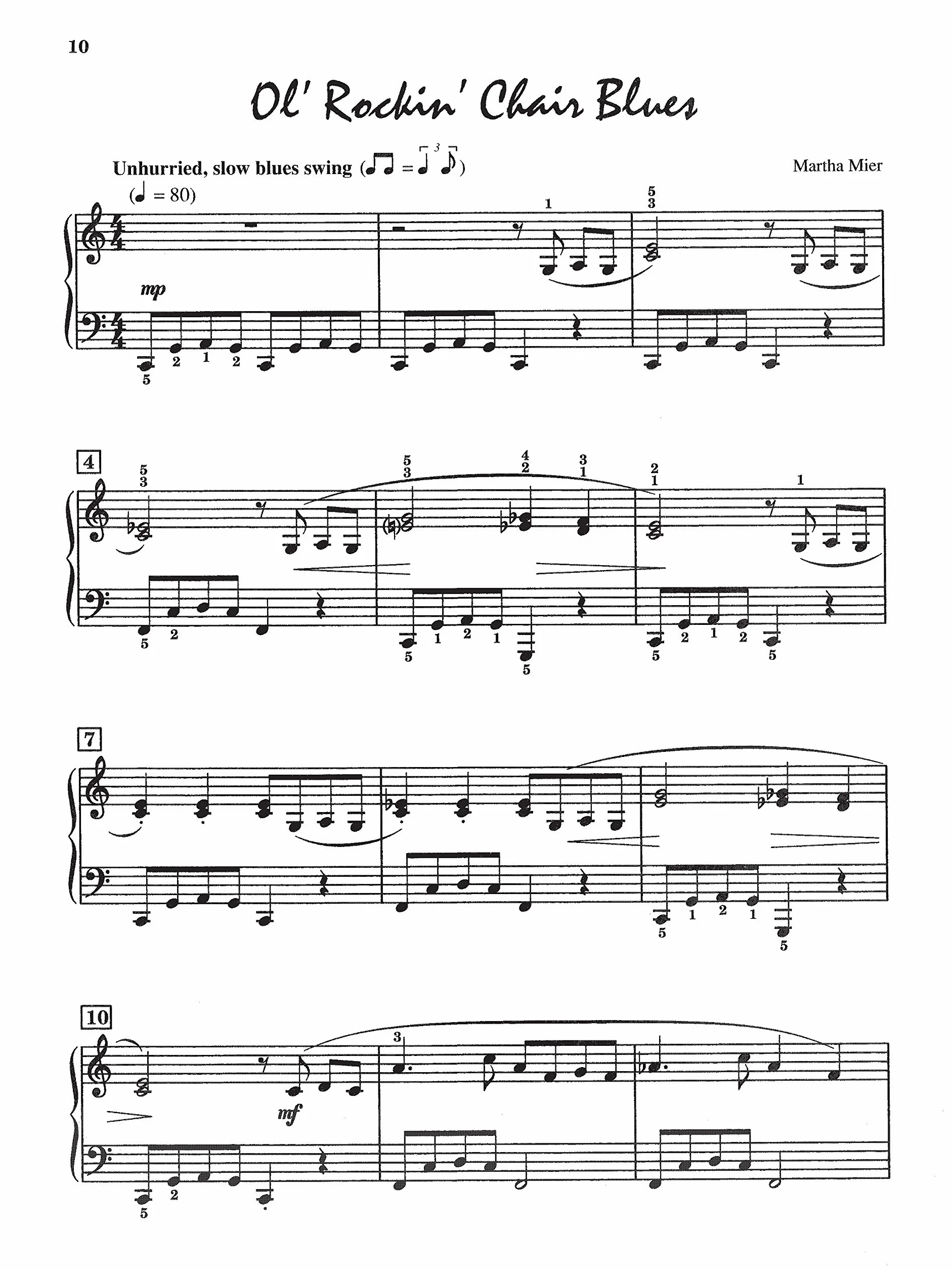 Martha mier: jazz, rags and blues - book one piano: 10 Original Pieces for the Late Elementary to Early Intermediate Pianist