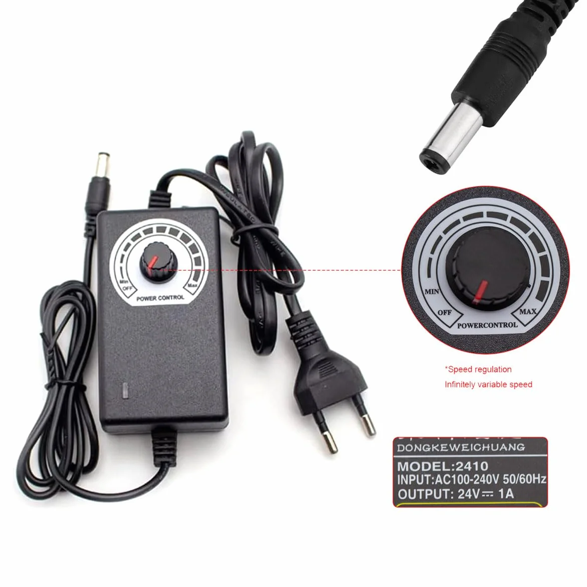 Toplionace Siłownik Liniowy z Cyklem Posuwisto Zwrotnym, Regulowany Silnik z Przekładnią Teleskopową 12 V/24 V DC DIY z Regulatorem Prędkości Skok 3-15 cm (DC24V, 45RPM)