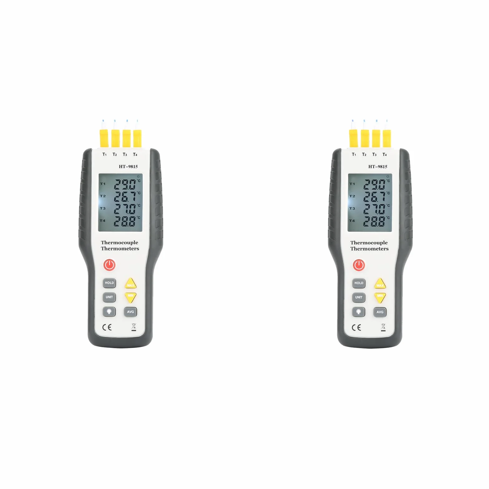 HT-9815 4-kanałowy Cyfrowy Termometr Termopara Typ K z LCD Podświetleniem