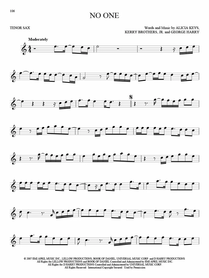 101 Hit Songs for Tenor Saxophone