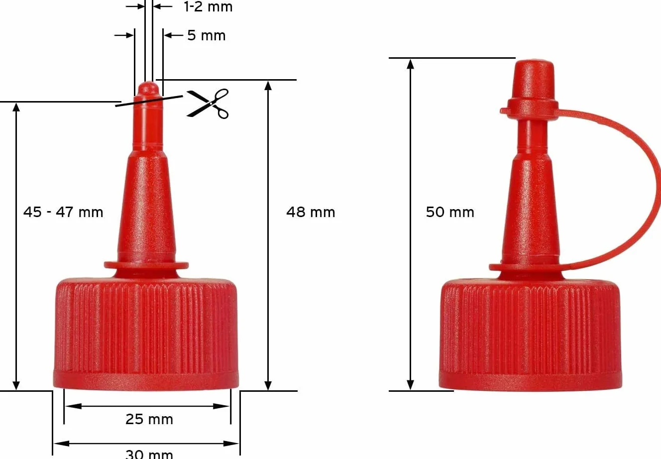 Butelki plastikowe HDPE 250 ml z czerwonymi nakrętkami natryskowymi