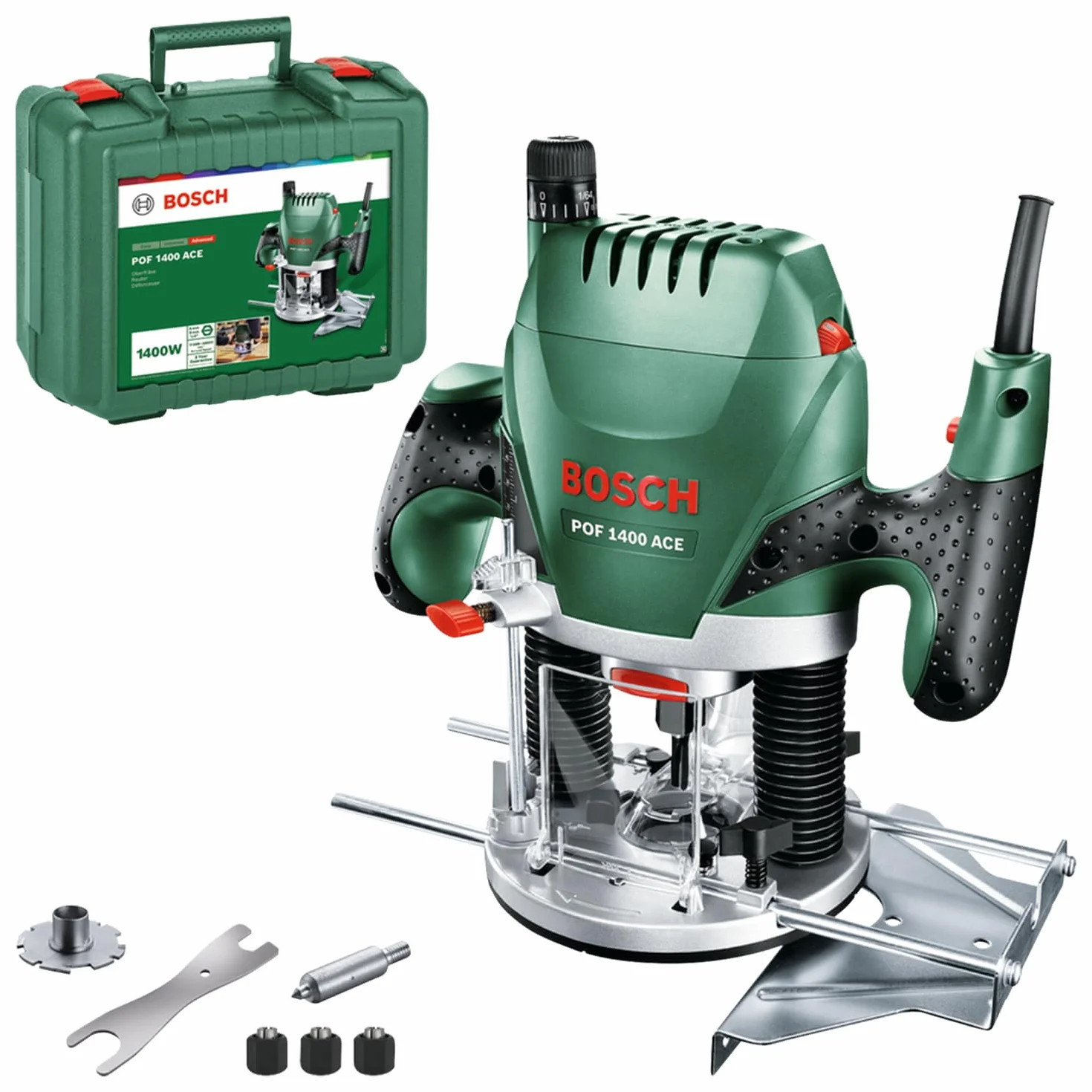 Bosch POF 1400 AE Frezarka Górnowrzecionowa 1400 W Zielony Czarny