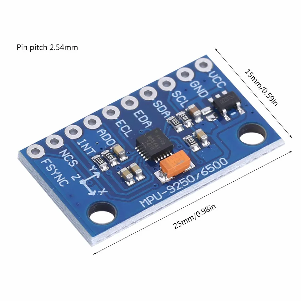 NIKOU MPU-9250 moduł żyroskopowy, 9-osiowy-16-bitowy czujnik przyspieszenia 3~5V