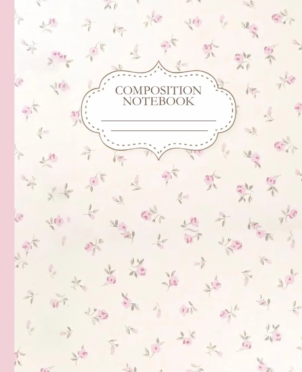 Pink Coquette Composition Notebook Cute Floral for Teen Girls Women Preppy Journal