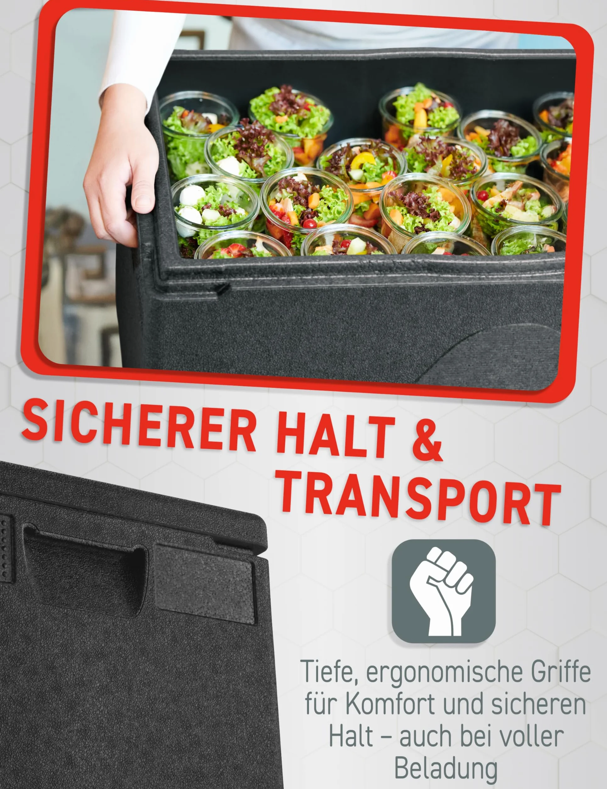 Thermobox GN 1/1 46 l czarny izolacyjny pudełko do transportu zimnego i ciepłego