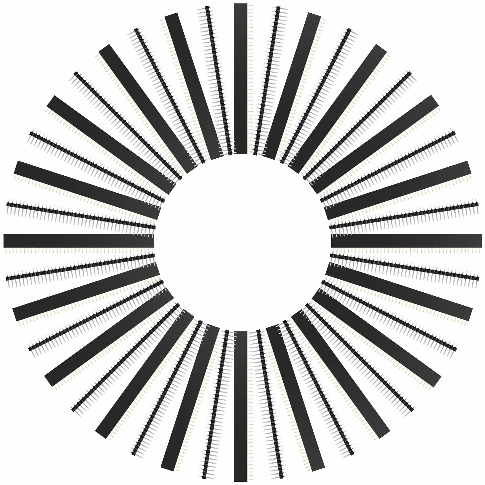 40 szt. 2,54 mm nagłówki pinowe - 20 szt. męskie, 20 szt. żeńskie łamane płytka PCB jednorzędowy zestaw złączy nagłówków pinowych do osłony prototypowej Arduino