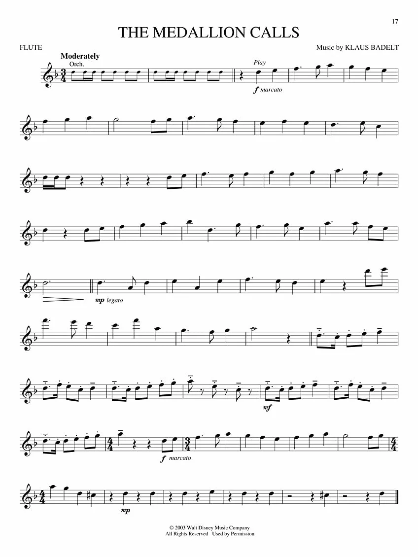 Pirates of the Caribbean Flute Traversiere Instrumental Play-Along from the Motion Picture Soundtrack