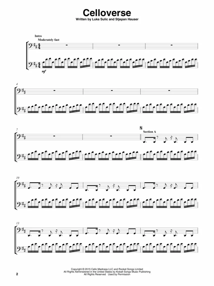 2 Cellos Sheet Music Collection: Selections from Celloverse, In2ition & Score for Two Cellos