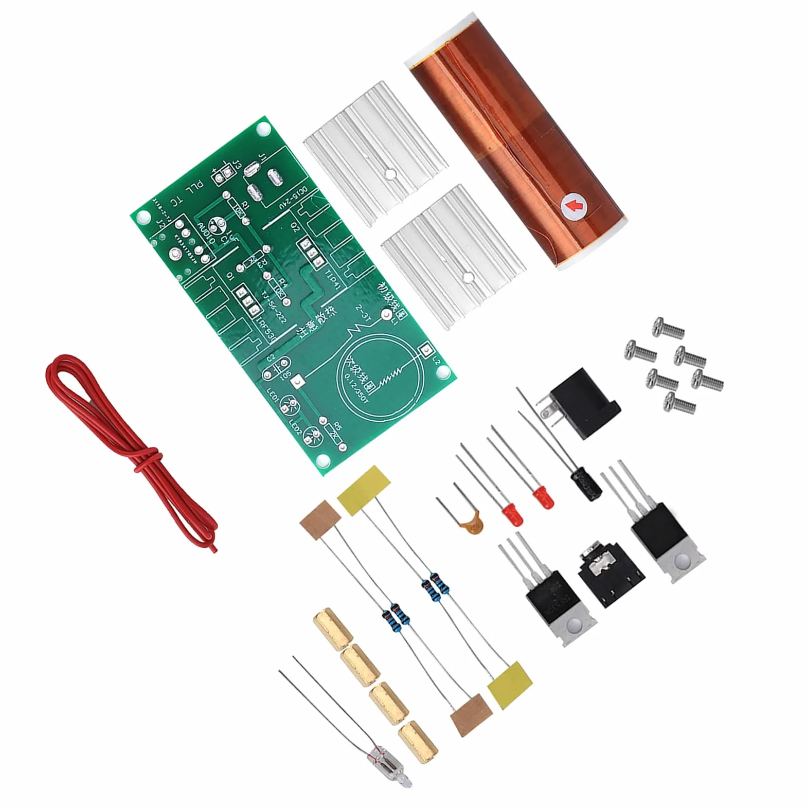 Moduł Cewki Tesli, Głośnik Plazmowy łuku Mini Cewka Tesli DIY Elektroniczny Zestaw Narzędzi 15W DC 15-24V 2A, Elektroniczny moduł Nauczania Cewki Tesli, Cewka Transmisji