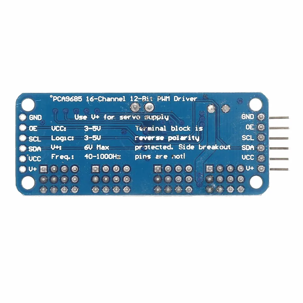 Qqmora PCA9685 16 Kanałów 12-bitowy Sterownik Silnika Serwo PWM Sterowanie Modułem I2C dla Robota Niebieskiego, Sterownik Silnika dla Robota Niebieskiego