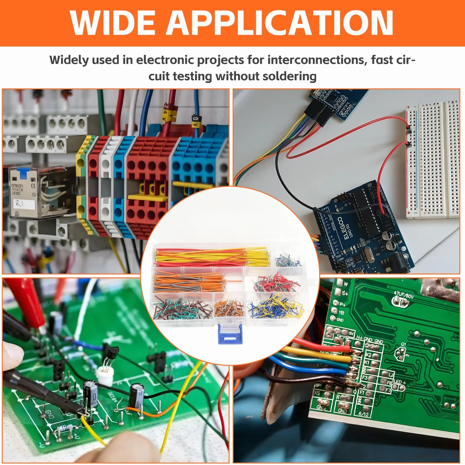 HENGBIRD Zestaw przewodów breadboard 560 sztuk zworki typu U 14 długości do płytki stykowej prototypów układów testowych projektów LED szkoły studiów i elektroniki DIY
