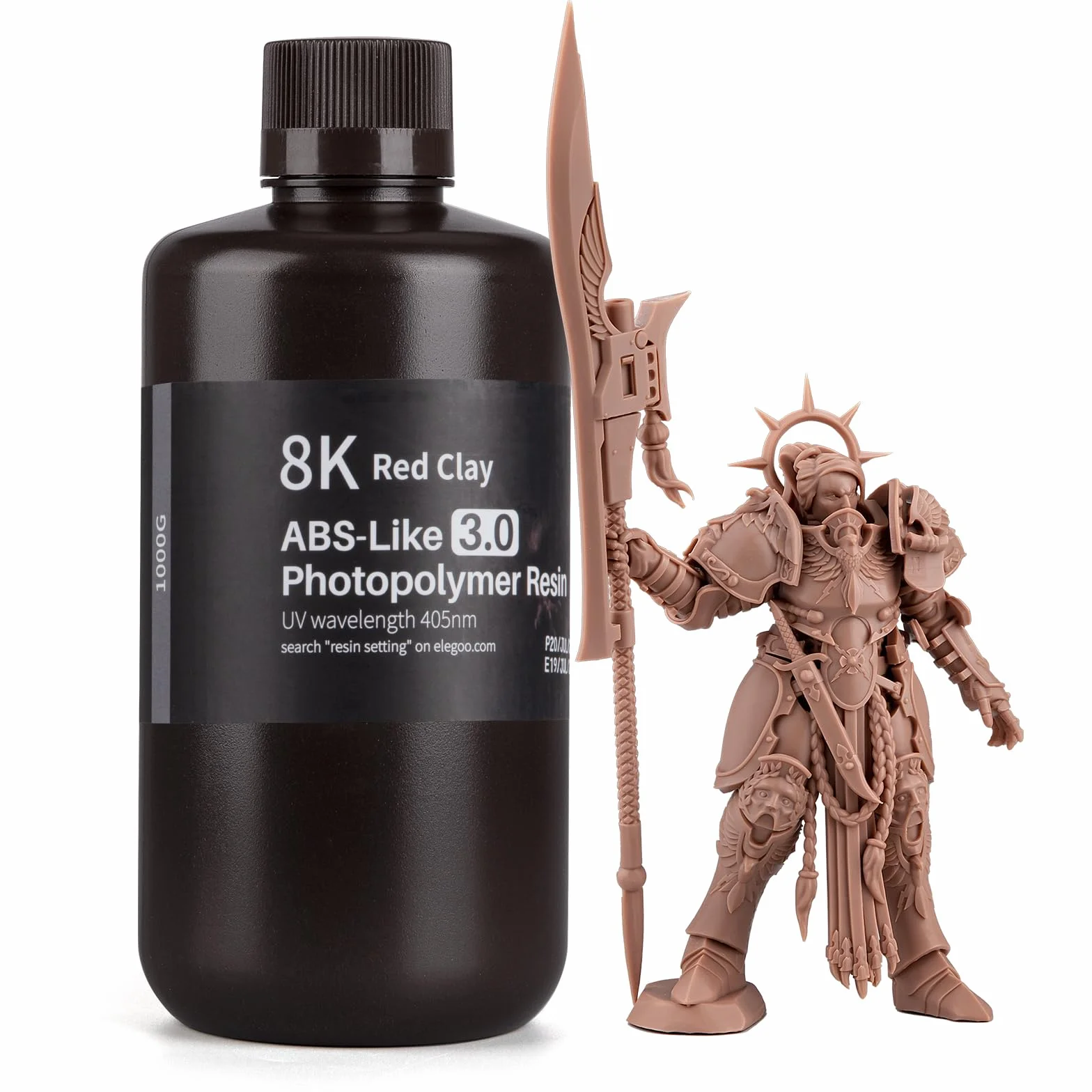 ELEGOO ABS-Like 8K Żywica do Drukarki 3D 3.0, 405nm Fotopolimerowa 1000g Czerwona Glina