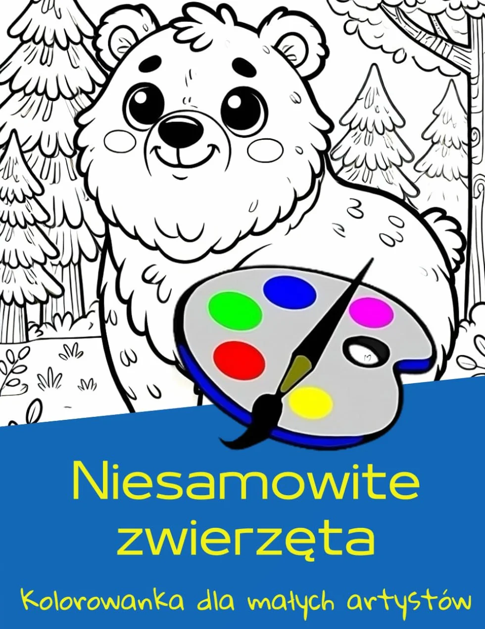 Kolorowanka dla dzieci zwierzęta leśne wiejskie safari 50 stron 3-6 lat