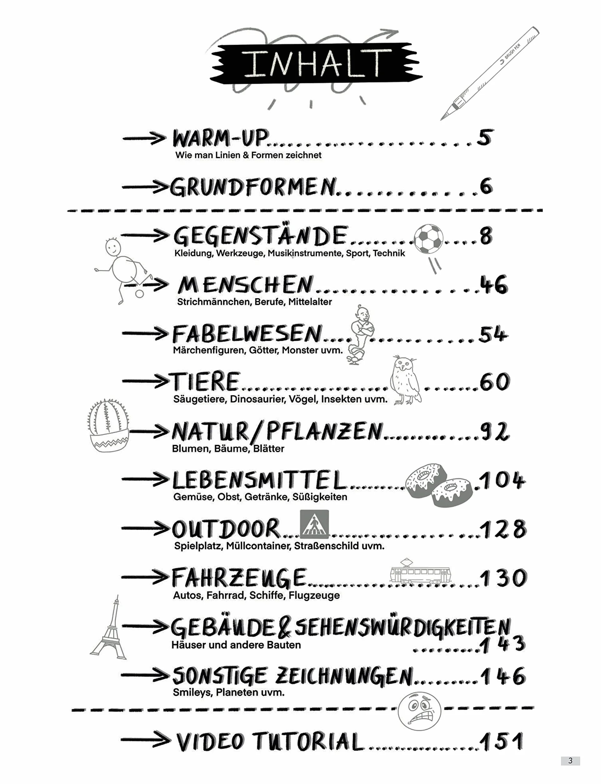 Zeichnen Lernen - Fun & Easy: 1007 Skizzen, die du in unter 5 Minuten zeichnen kannst (in drei Schwierigkeitsstufen; für Kinder und Erwachsene)