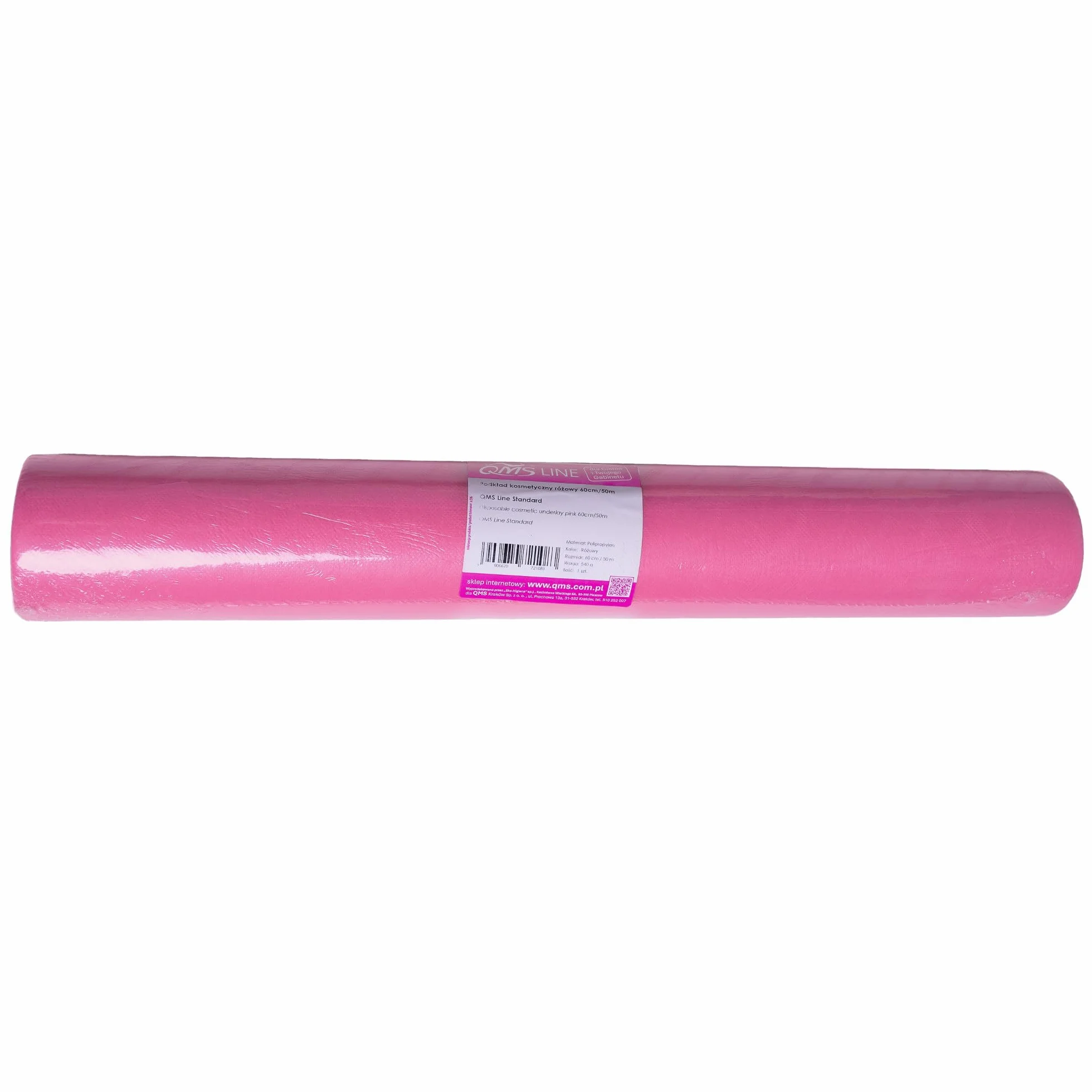 Podkład kosmetyczny jednorazowy QMS Line Standard 60cm x 50m różowy